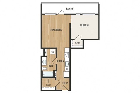 1 Bedroom A1 Floor Plan – Aura Burnside